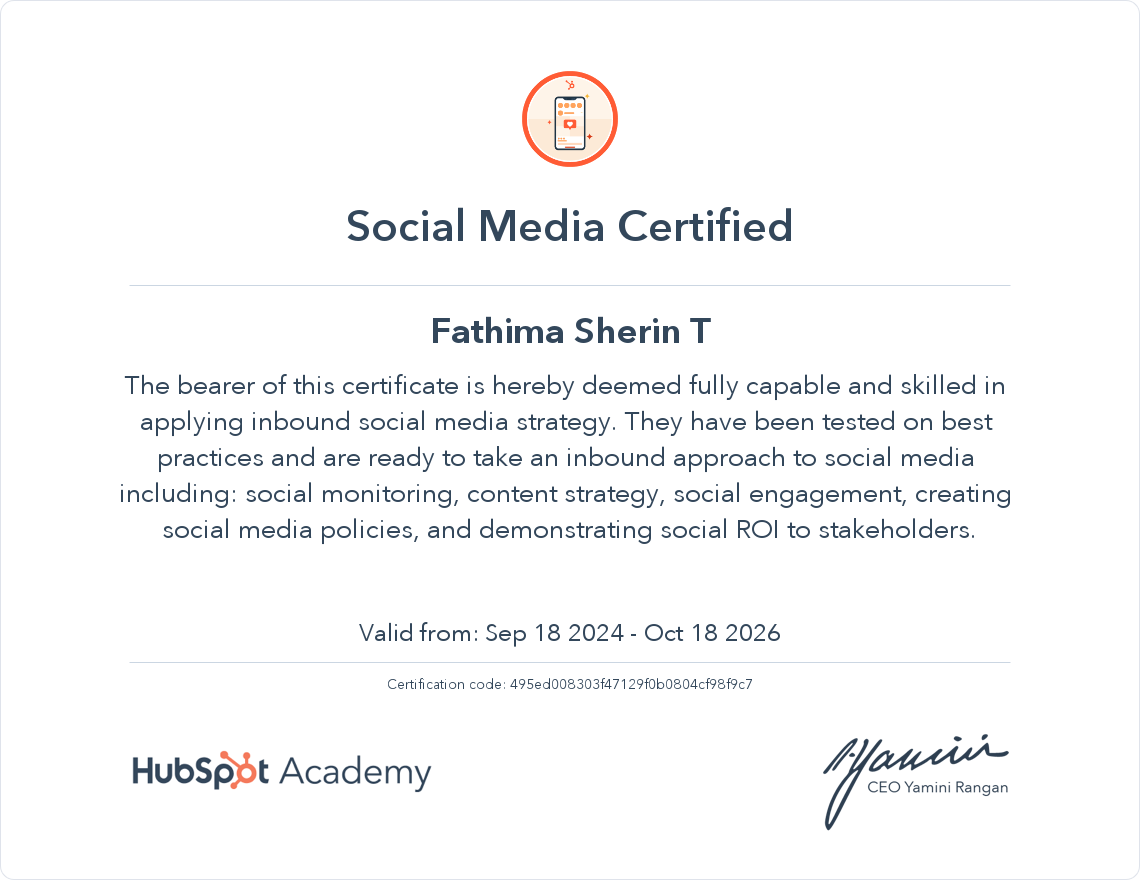 social media certification