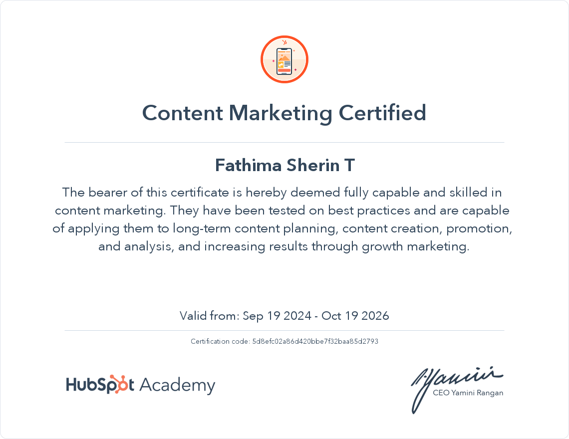 content marketing certification